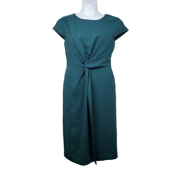 Ann Taylor Dresses & Skirts - Ann Taylor Cap Sleeve Green Twist Front Sheath Dress Size 10 NWT